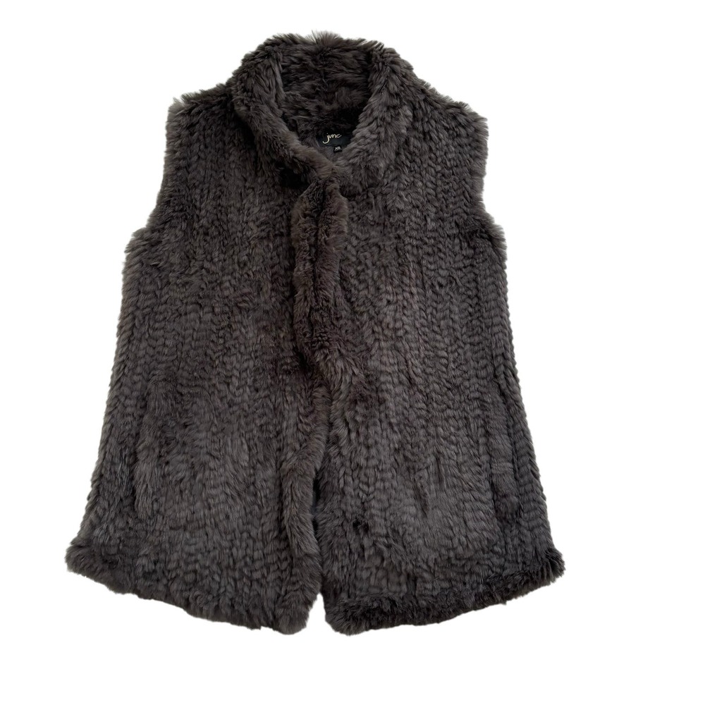 REVOLVE JUNE CORDED RABBIT FUR VEST WITH POCKETS SIZE XS/s - Picture 2 of 15